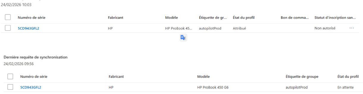 Screen 3 - Console Intune profil